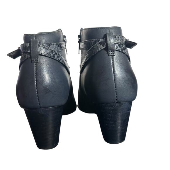 Vionic Upton Gray Leather Ankle Boots 7.5 Block Heel Comfort Orthotic - Picture 8 of 13